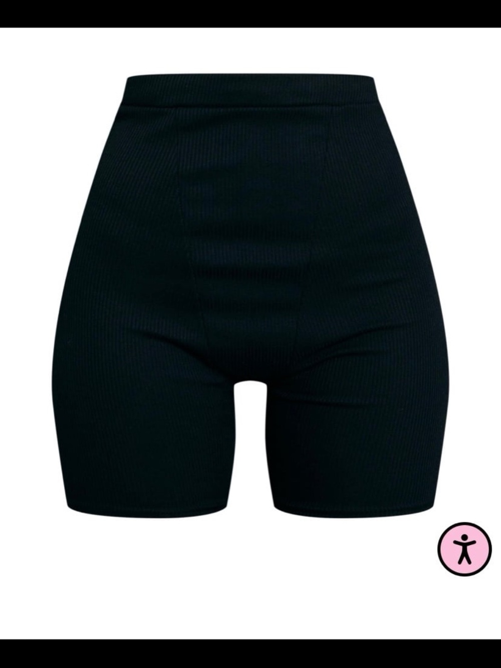 PrettyLittleThing Black Ribbed High-Waist Bike Shorts